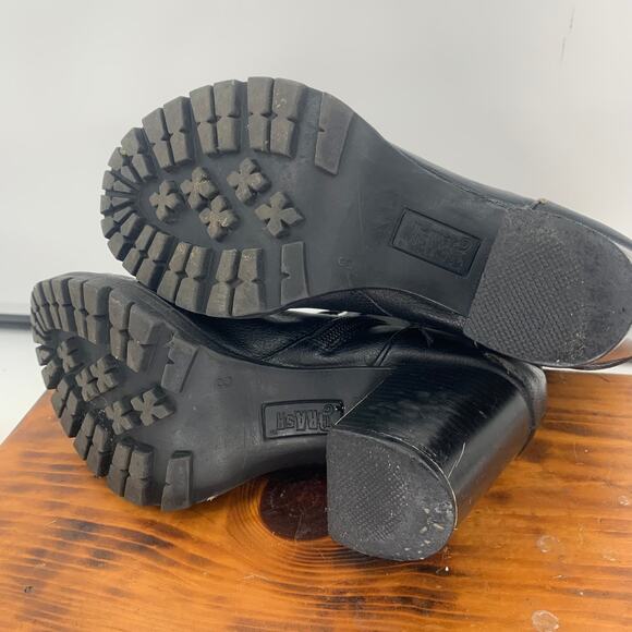 Brash Women's Black Chunky Chonk Lace Up Heel Boots Size 8 - Picture 8 of 8